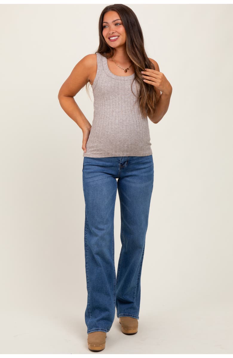 PinkBlush Classic Wash Wide Leg Maternity Jeans, Main, color, Navy Blue