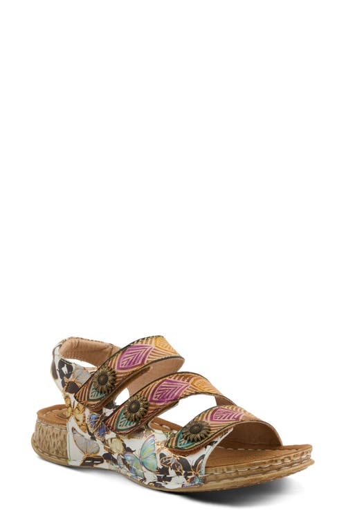 L'artiste By Spring Step Versa Slingback Wedge Sandal In Tan Multi