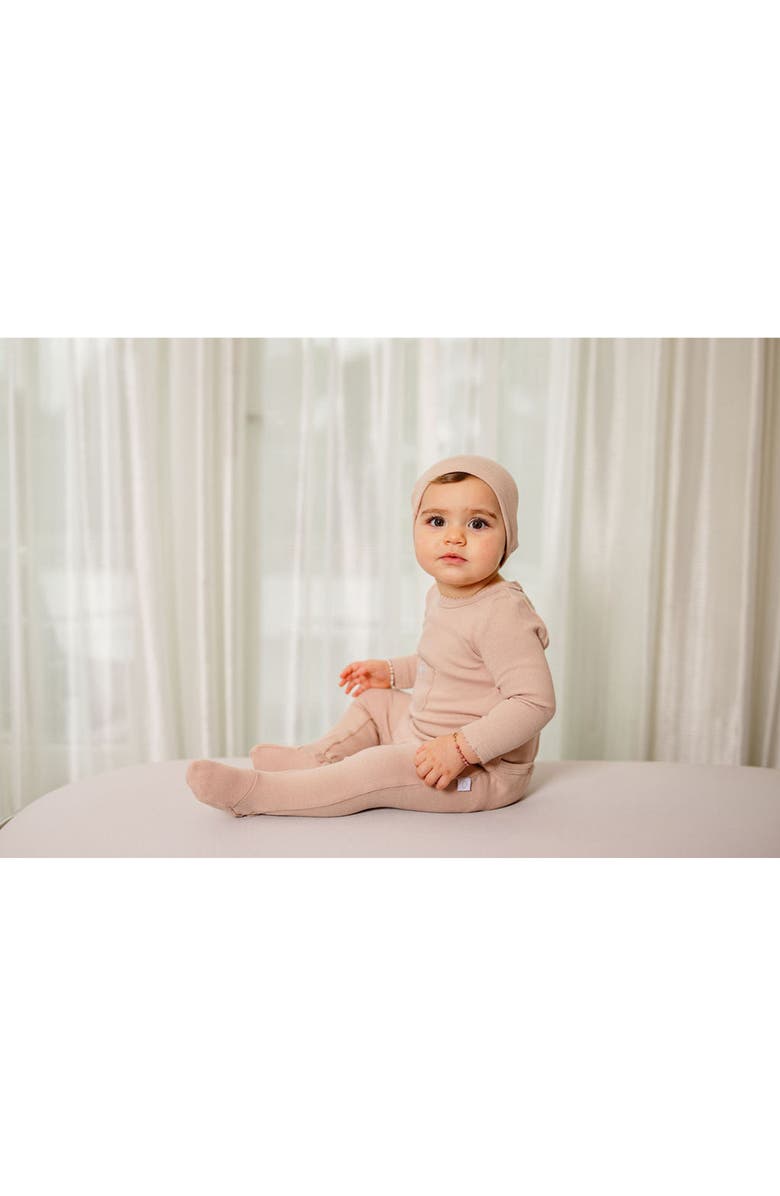 Pouf Girls Ribbed Pocket Footie, Alternate, color, Pink