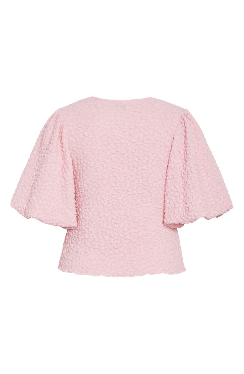 City Chic Chrissie Balloon Sleeve Textured Top, Alternate, color, Pout