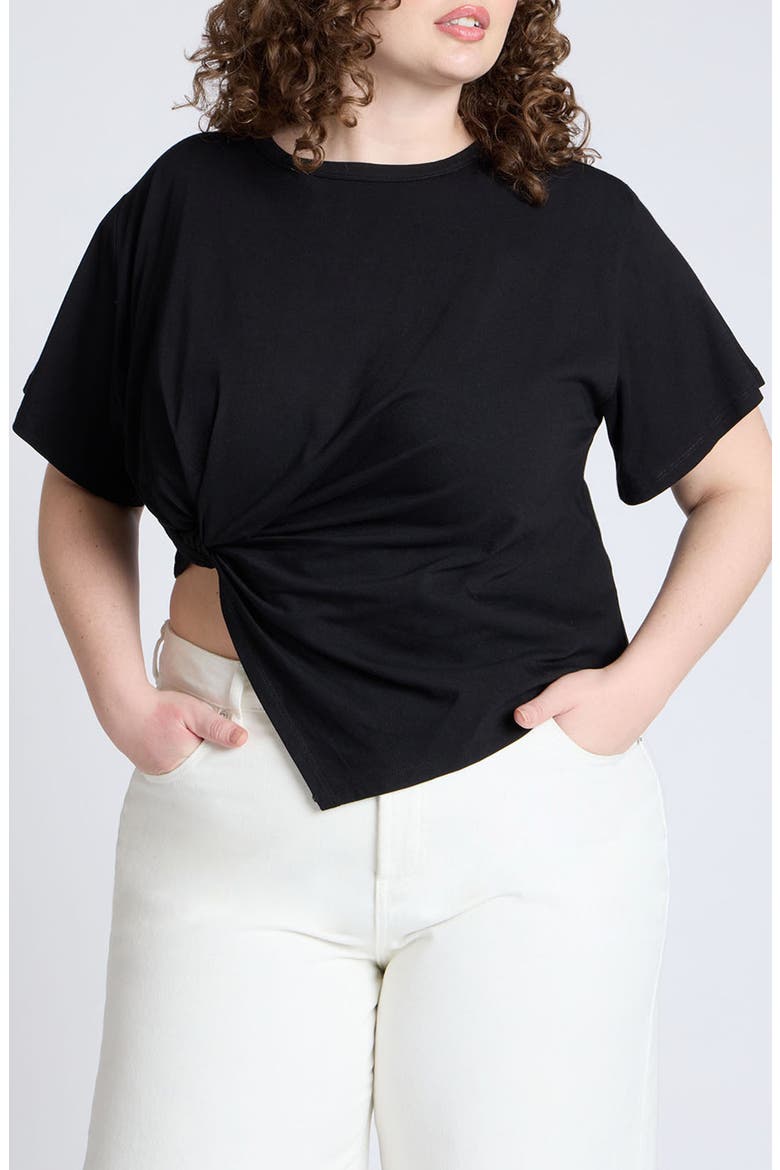 Twist Tie Shirt, Main, color, BLACK
