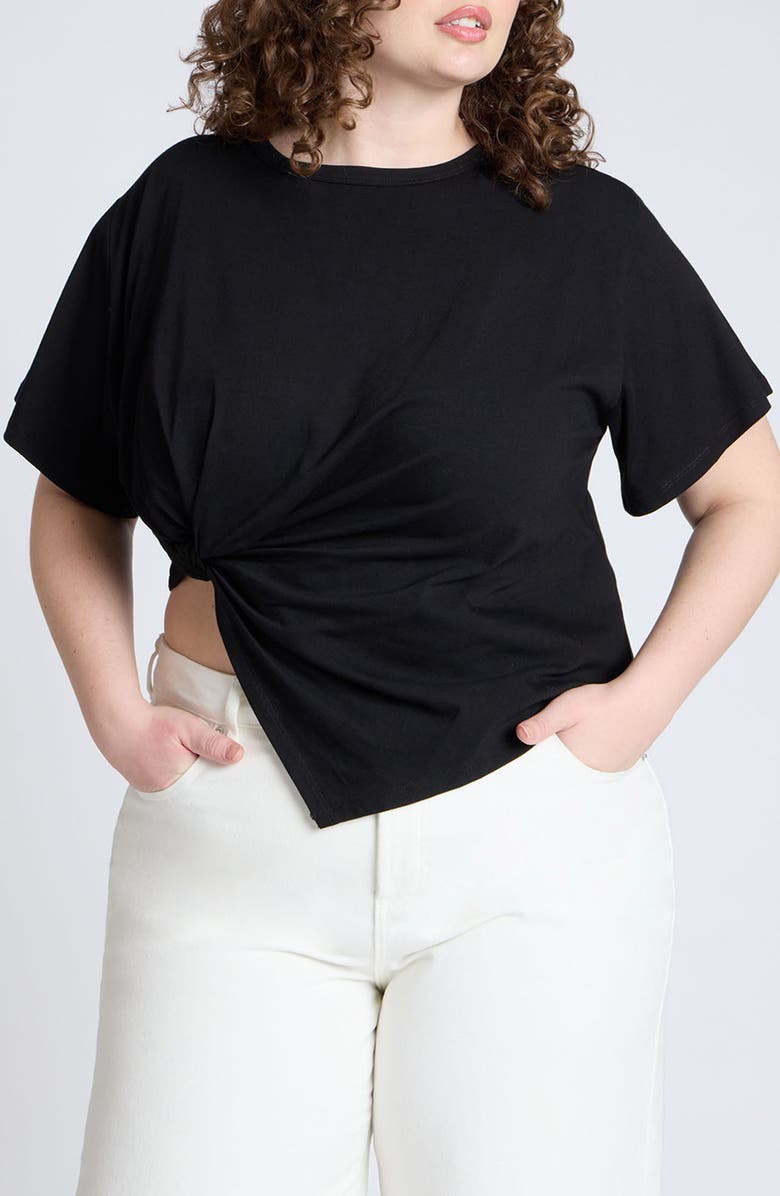 ELOQUII Twist Tie Shirt, Main, color, 