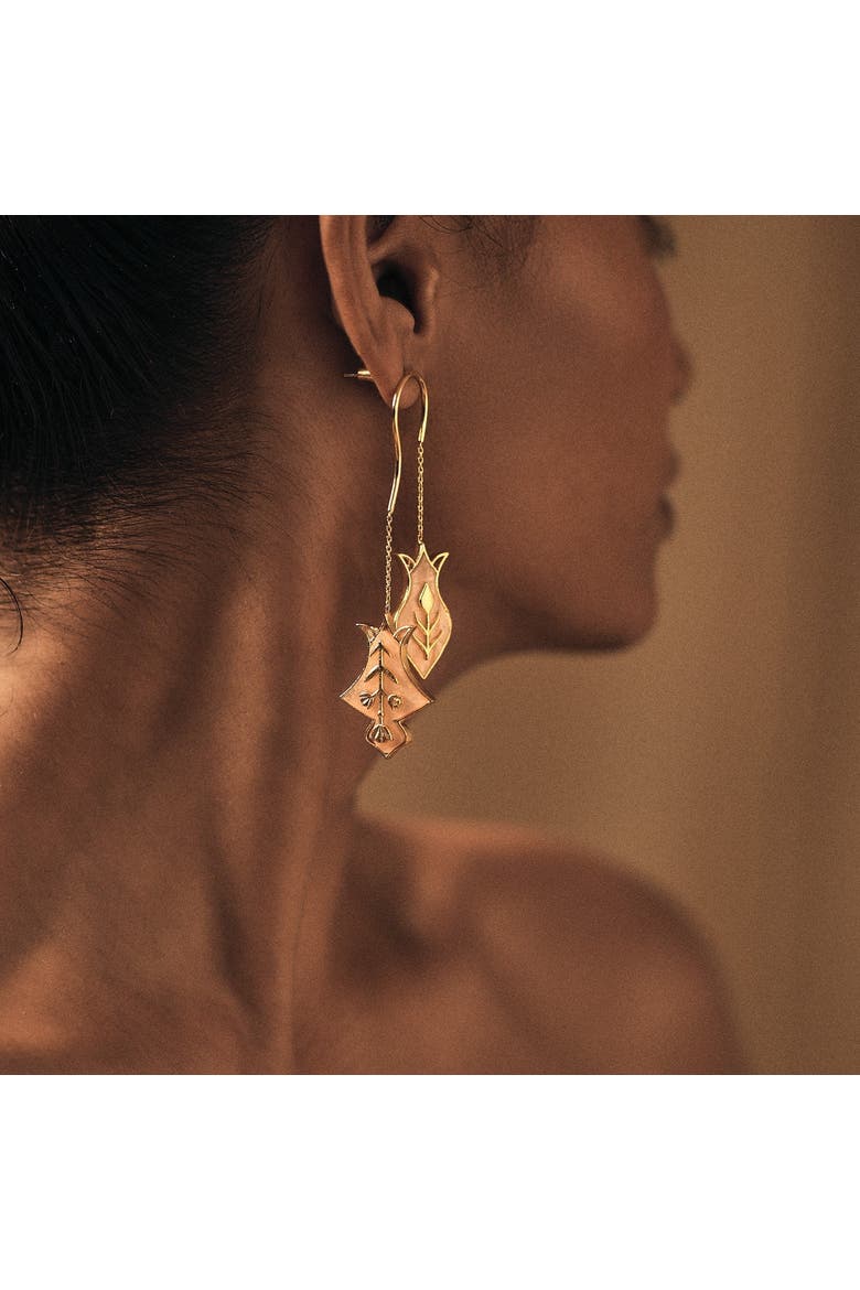 HAMSA EARRINGS, Alternate, color, Gold Plated