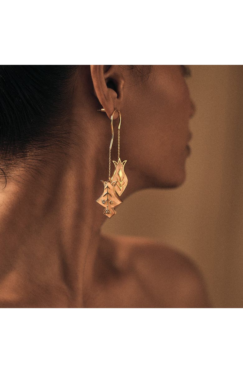 Dhwani Bansal HAMSA EARRINGS, Alternate, color, Gold Plated