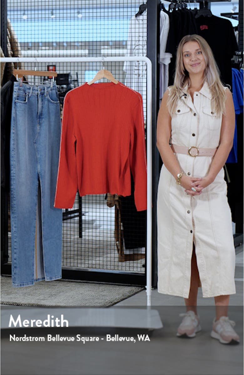 Piped Mock Neck Rib Sweater, sales video thumbnail