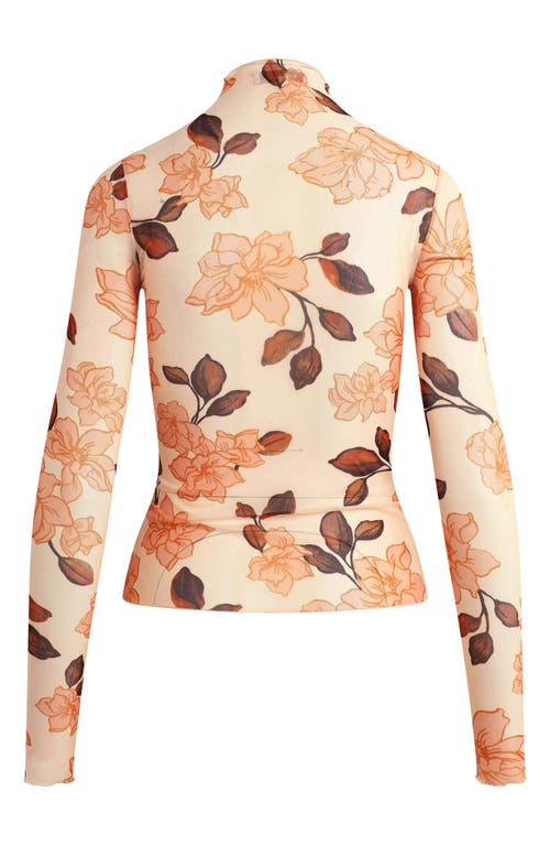 Favorite Daughter The Sheer Fantasy Mock Neck Top In Brown