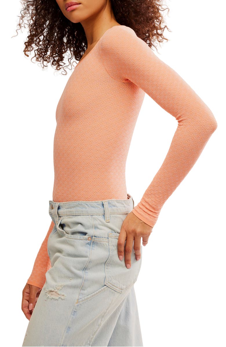 Free People Love Letter Long Sleeve Knit Top, Alternate, color, Candied Melon