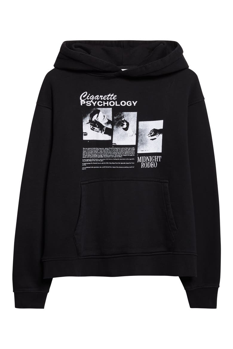 Cigarette Psychology Graphic Hoodie, Alternate, color, BLACK