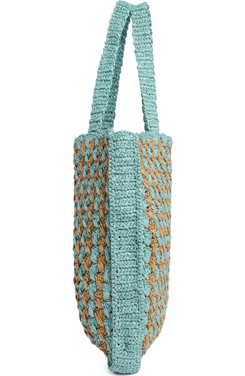 Collection XIIX Two-Tone Crochet Tote Bag, Alternate, color, Blue Multi