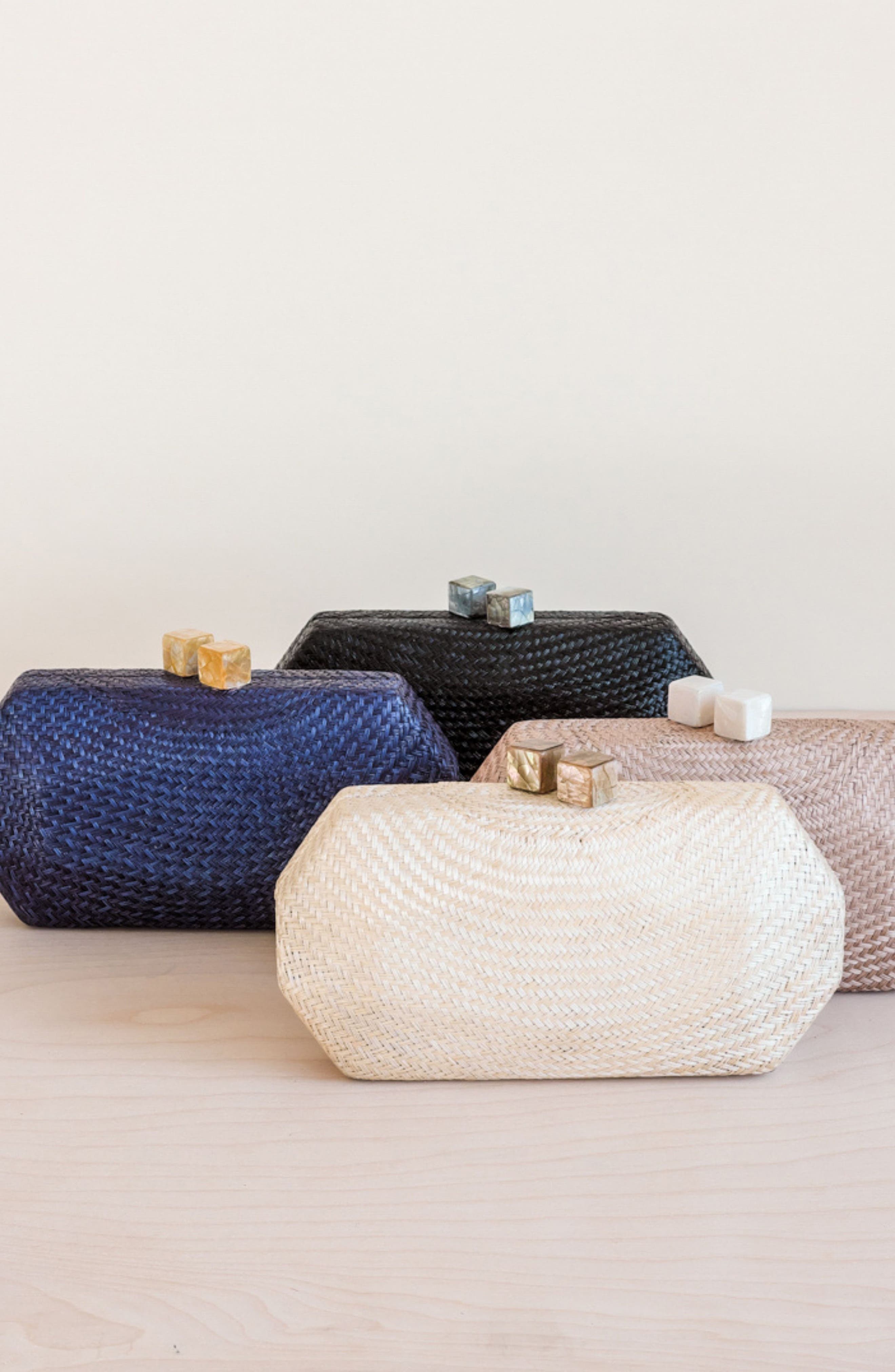 Solid Octagon Clutch, Alternate, color, NAVY BLUE