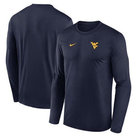 Men's Nike Navy West Virginia Mountaineers 2026 Sideline Small Logo Legend Dri-FIT Long Sleeve T-Shirt