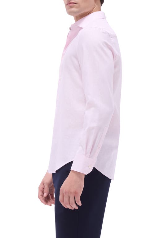 Bugatchi Axel Floral Jacquard Cotton Button-up Shirt In Dusty Pink