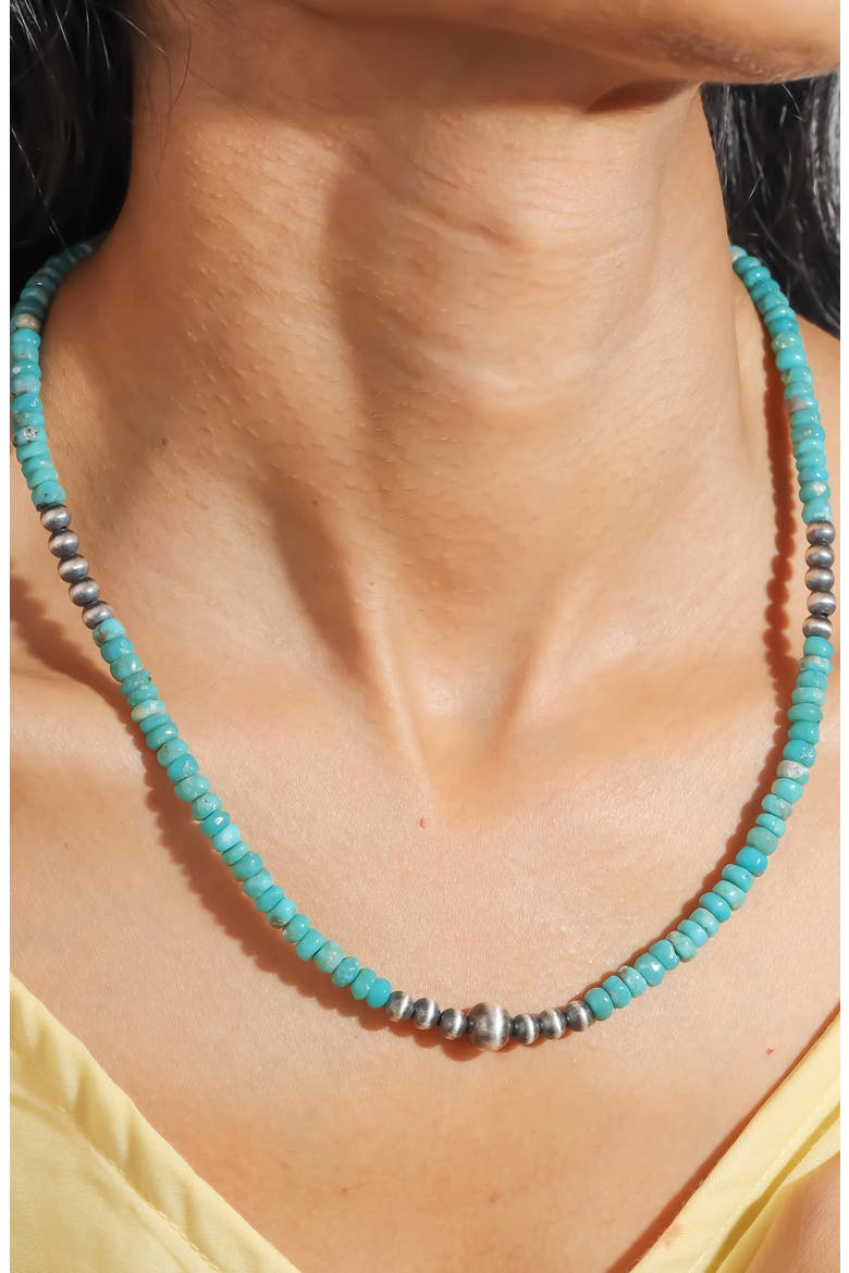 Turquoise Beaded Necklace, Alternate, color, BLUE