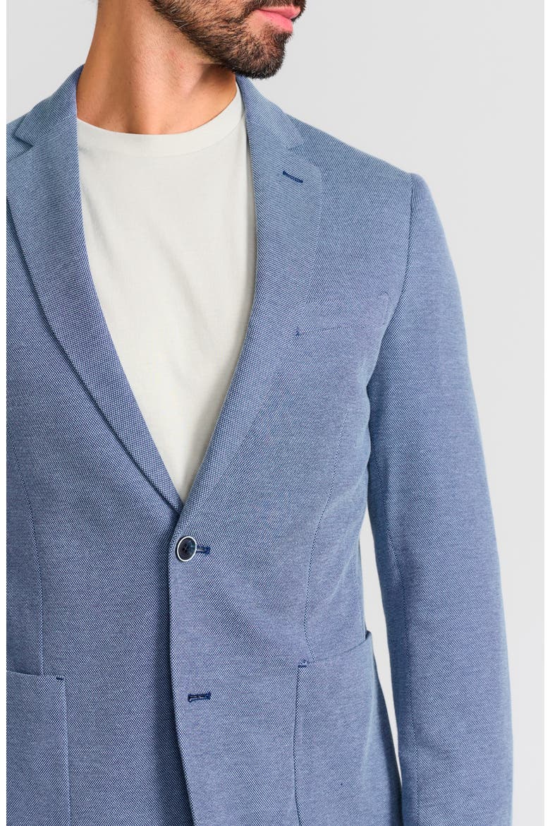 Slim Knit Blazer, Alternate, color, BLUE
