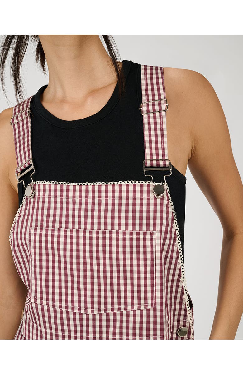 WeWoreWhat Basic Short Overall, Alternate, color, Plum/Ivory Multi