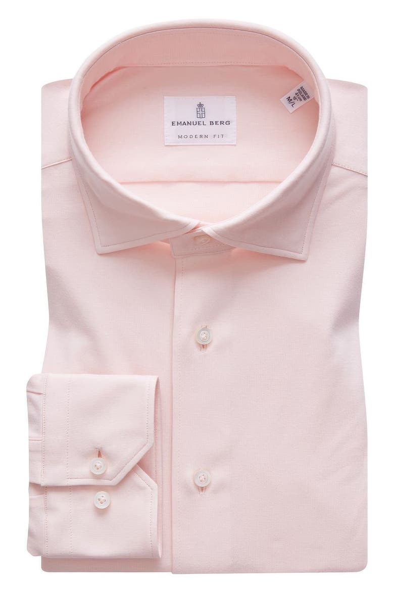 Modern Fit Stretch Knit Sport Shirt, Main, color, PINK