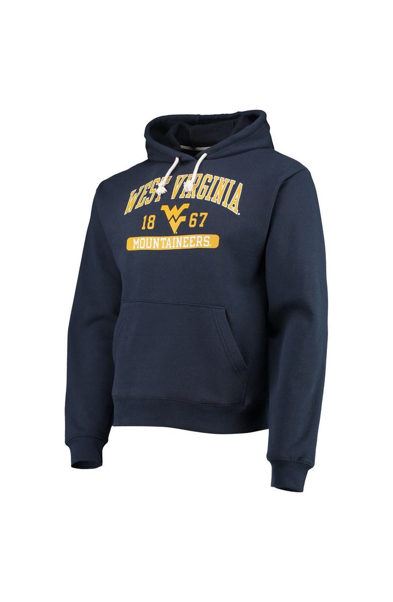 LEAGUE COLLEGIATE WEAR Men's League Collegiate Wear Navy West Virginia Mountaineers Volume Up Essential Fleece Pullover Hoodie, Alternate, color, 