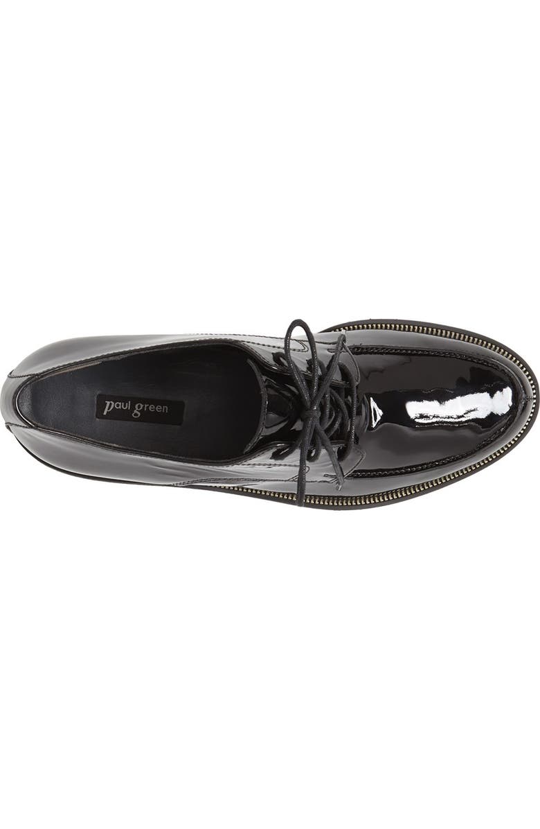 Paul Green 'Alec' Patent Leather Lace Up Flat, Alternate, color,