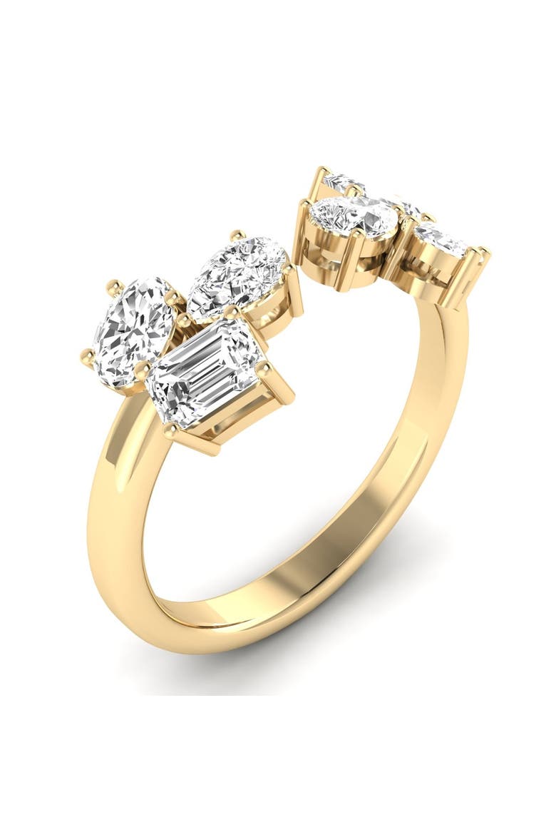 Open Multi Shape Cluster Lab Diamond Ring in 14K, Alternate, color, Yellow Gold