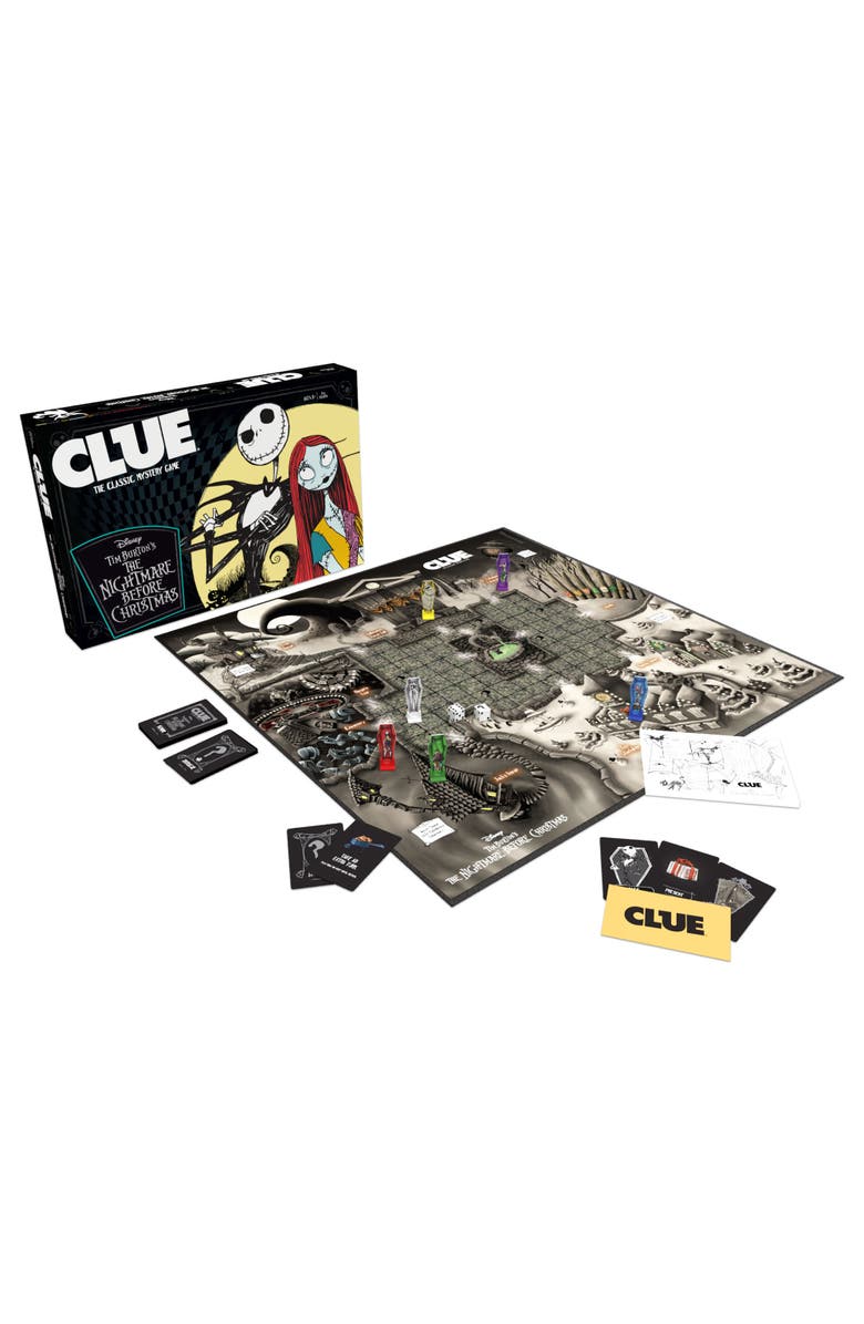CLUE Nightmare Before Christmas Tim Burton Board Game, Ages 8+, Alternate, color, Multicolored