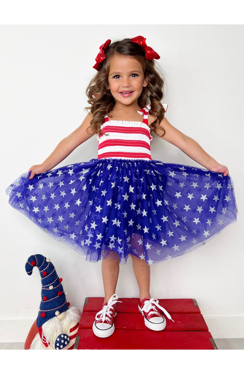 Mia Belle Girls Girls Twinkling Stars Smocked Tutu Dress, Alternate, color, 
