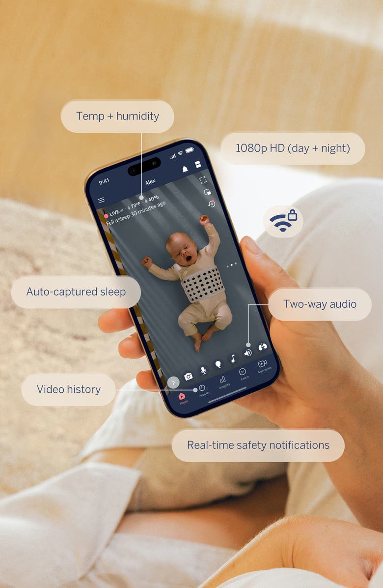 Nanit Pro Smart Baby Monitor & Floor Stand, Alternate, color, White