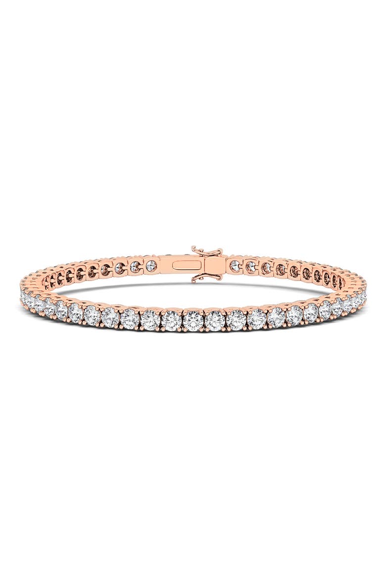 Round Cut Lab Grown Diamond Tennis Bracelet, Main, color, 14K ROSE GOLD