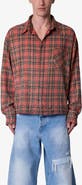 mnml Rhinestone Flannel Button-Up Shirt