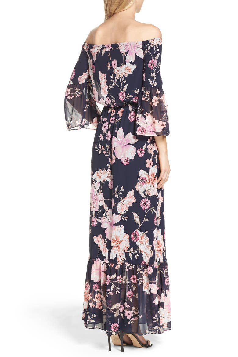 Blouson Dress, Alternate, color, NAVY/ PINK