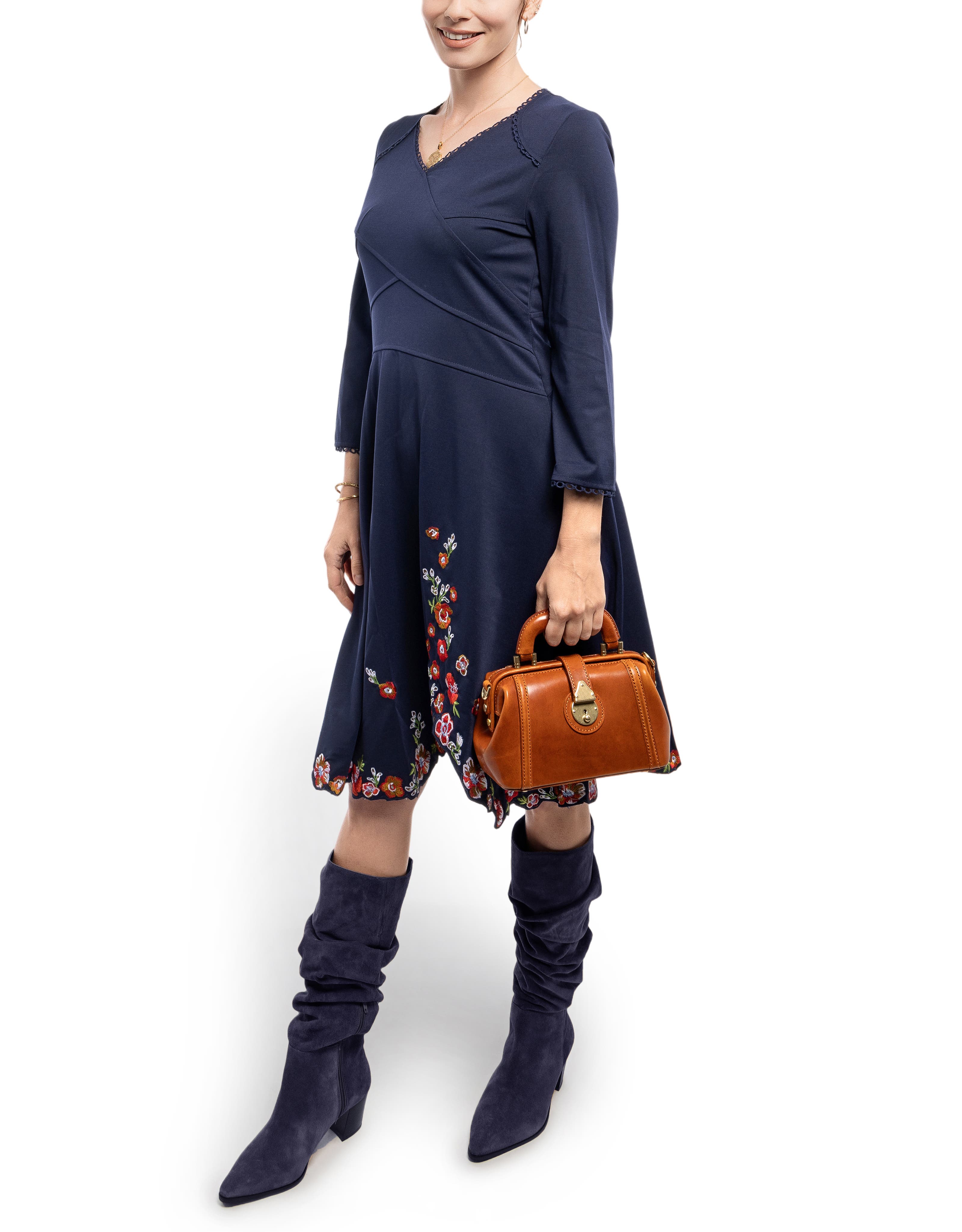 Azalea Genuine Leather Mini Doctor Satchel, Alternate, color, Caramel