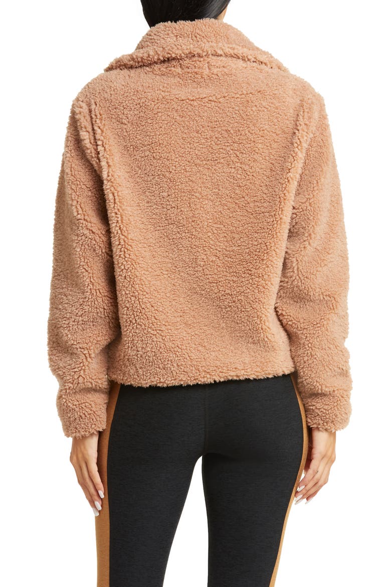 Faux Fur Zip Jacket, Alternate, color, CAMEL