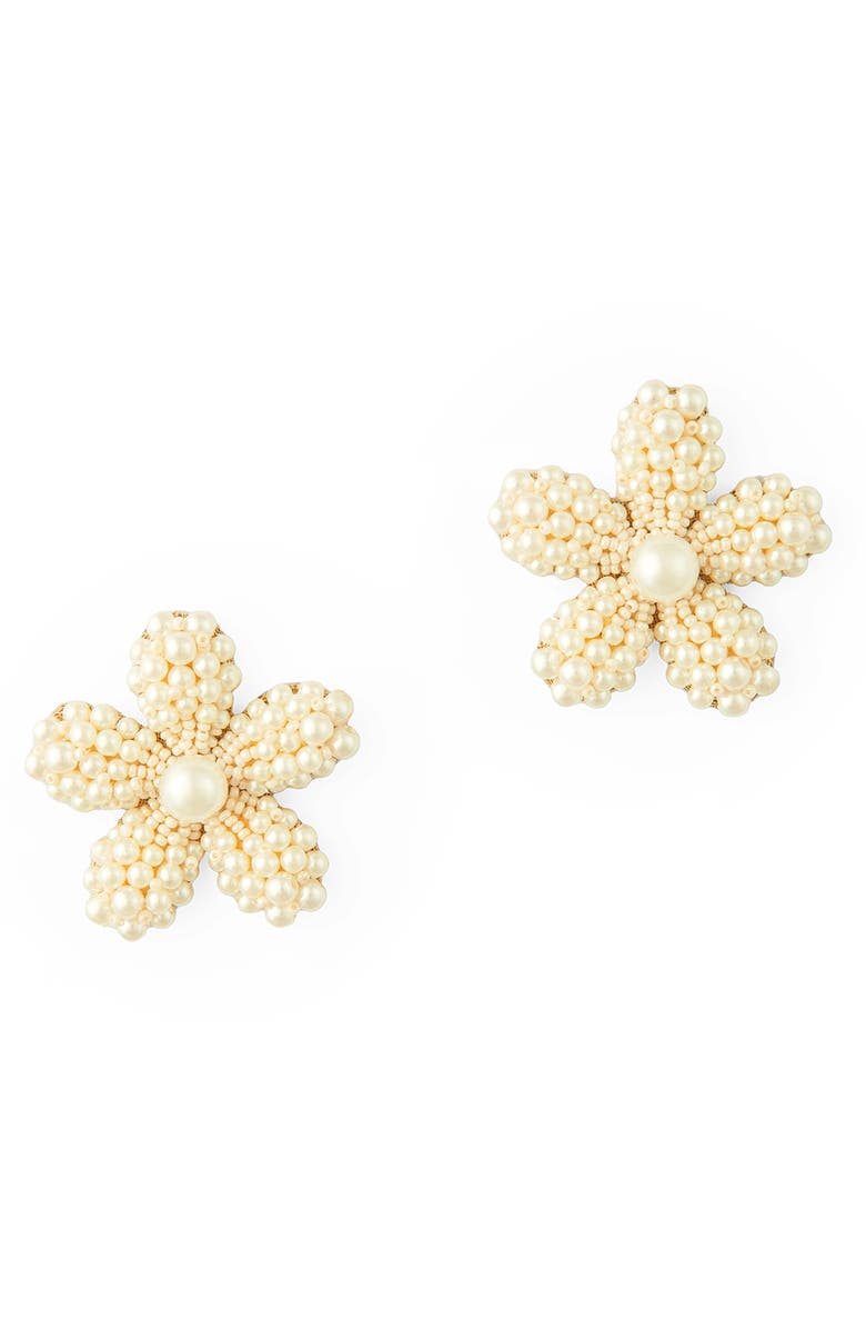 Deepa Gurnani Venetia Drop Earrings, Main, color, Ivory