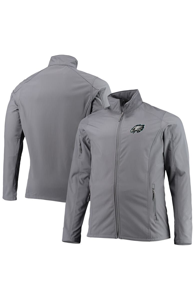 DUNBROOKE Men's Dunbrooke Charcoal Philadelphia Eagles Big & Tall Sonoma Softshell Full-Zip Jacket, Main, color, Graphite
