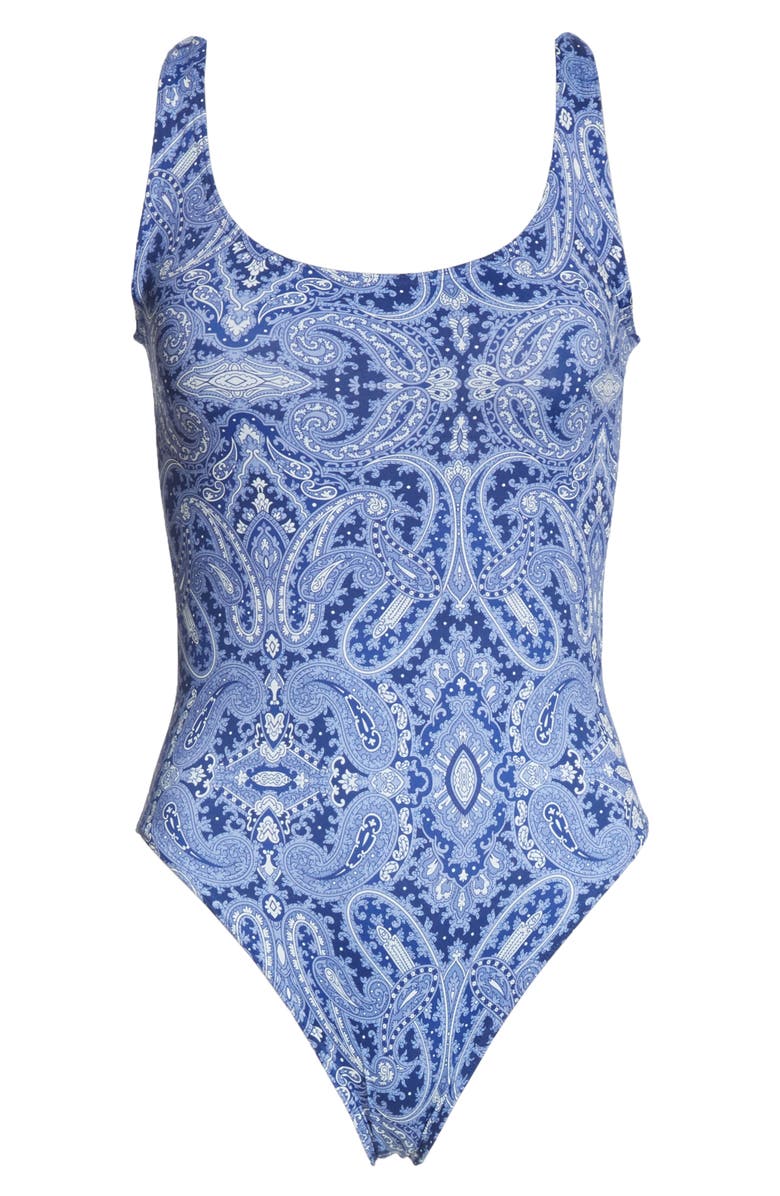 Etro Paisley Print One-Piece Swimsuit, Alternate, color, 