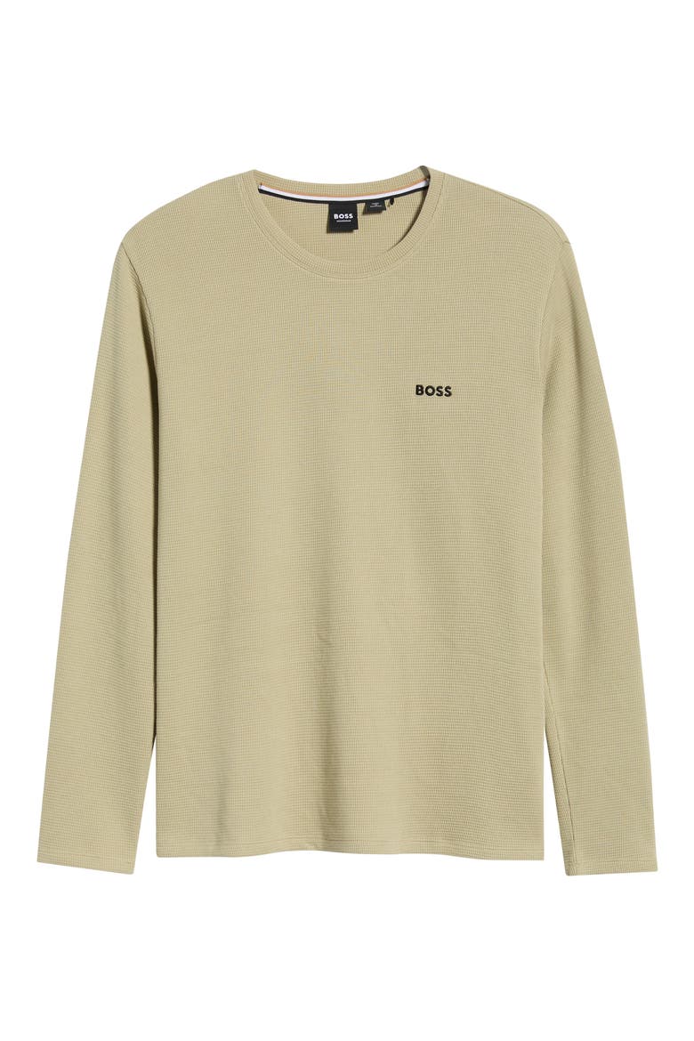 Long Sleeve Waffle Pajama T-Shirt, Alternate, color, LIGHT/ PASTEL GREEN