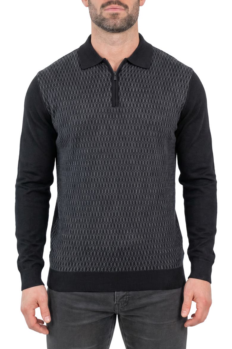 Quarter Zip Cotton & Cashmere Sweater, Main, color, GREY