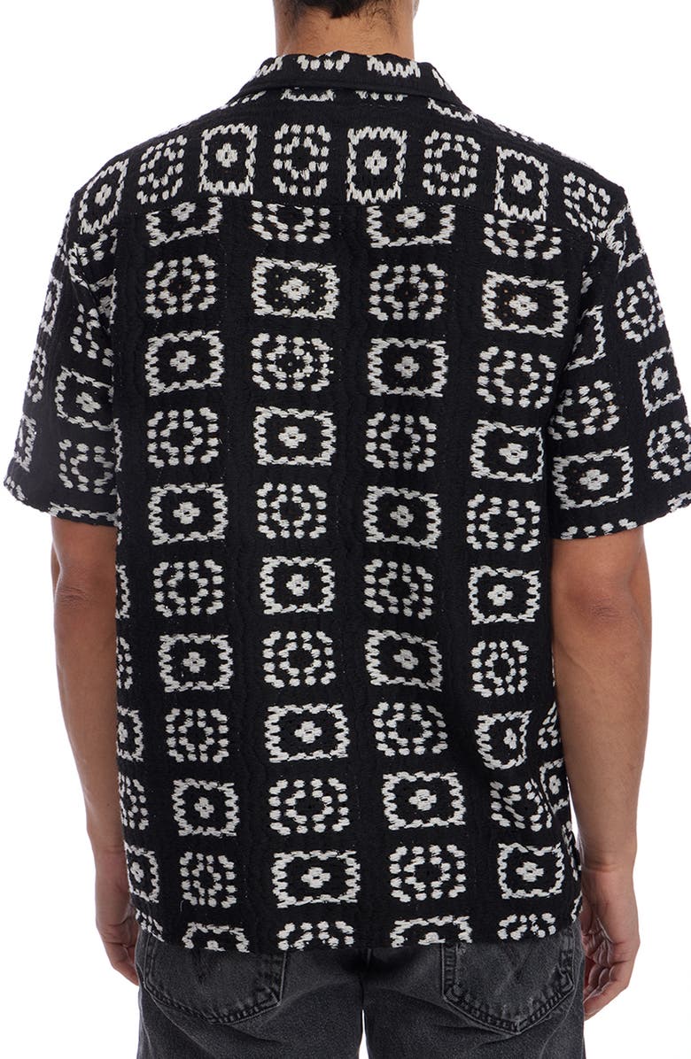 PX Embroidered Camp Shirt, Alternate, color, Black