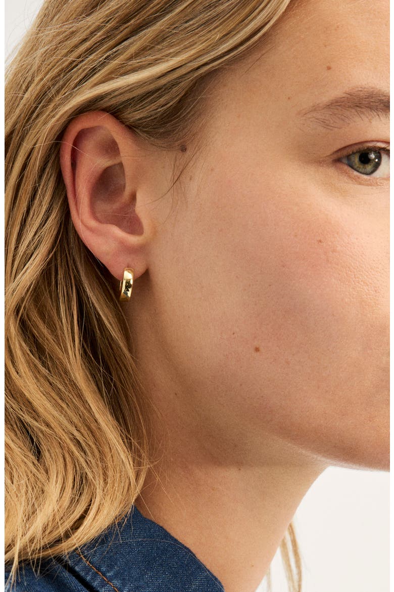 Classic Huggie Hoop Earrings, Alternate, color, WARM SILVER