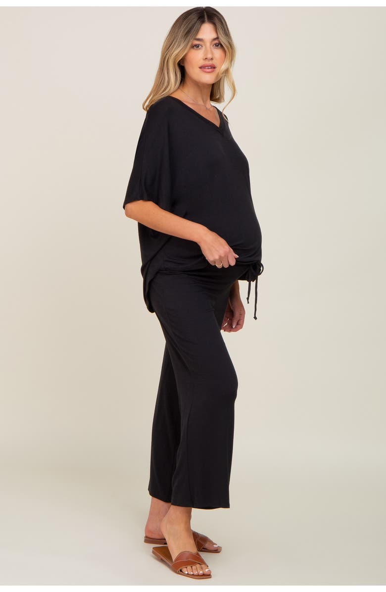 PinkBlush Cropped Pant Maternity Set, Alternate, color, Black