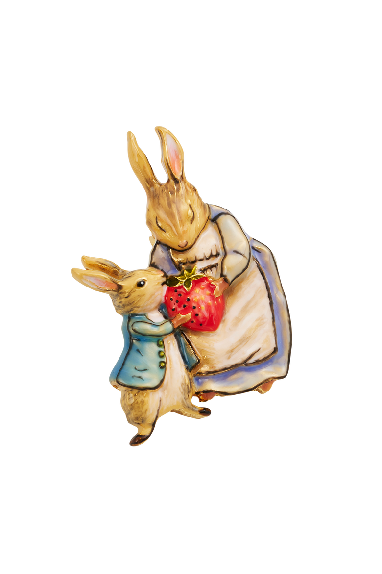 x Peter Rabbit Mrs Rabbit Brooch, Alternate, color, Gold
