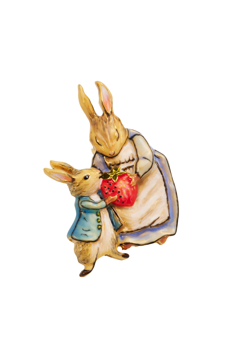 Fable England x Peter Rabbit Mrs Rabbit Brooch, Alternate, color, Gold
