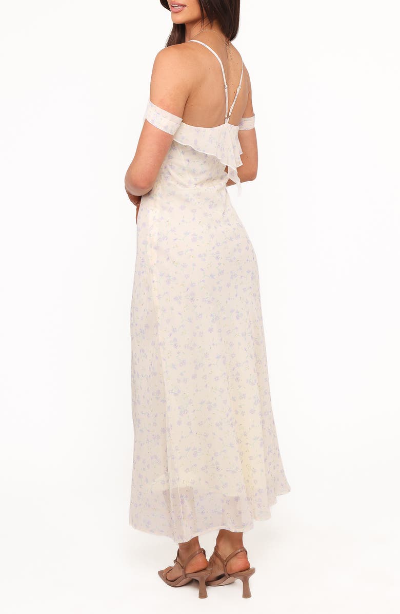 Petal & Pup Elwood Cold Shoulder Maxi Dress, Alternate, color, Yellow Ditsy Floral