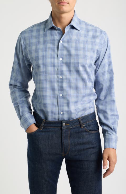 Dean Performance Flannel Plaid Button Up Shirt