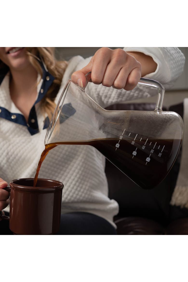 Glass Pour Over Carafe w/ Reusable Filter, 600ml, Alternate, color, Clear