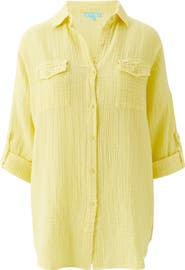 Melissa Odabash Elena Cotton Gauze Cover-Up Shirt