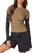 EDIKTED Eliana Layered Long Sleeve T-Shirt