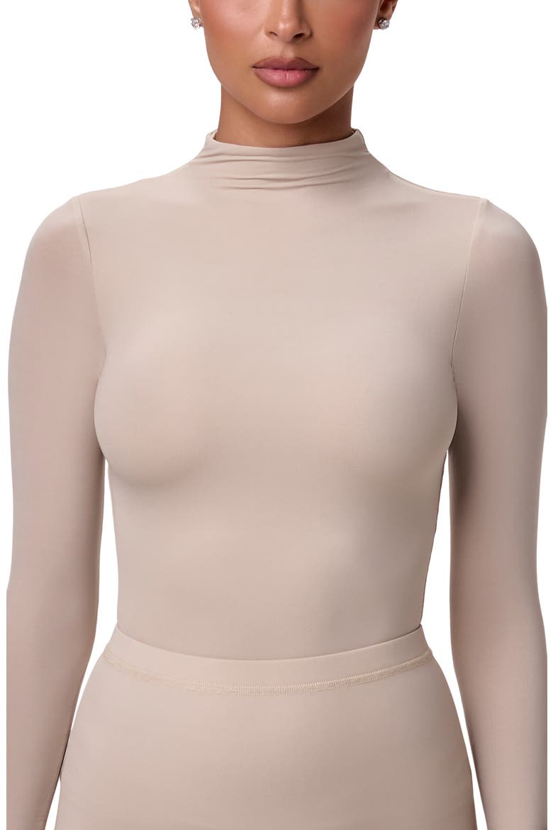 Naked Long Sleeve Bodysuit, Alternate, color, TAUPE
