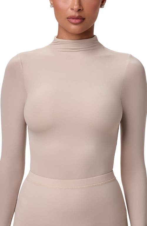 Naked Wardrobe Naked Long Sleeve Bodysuit In Neutral