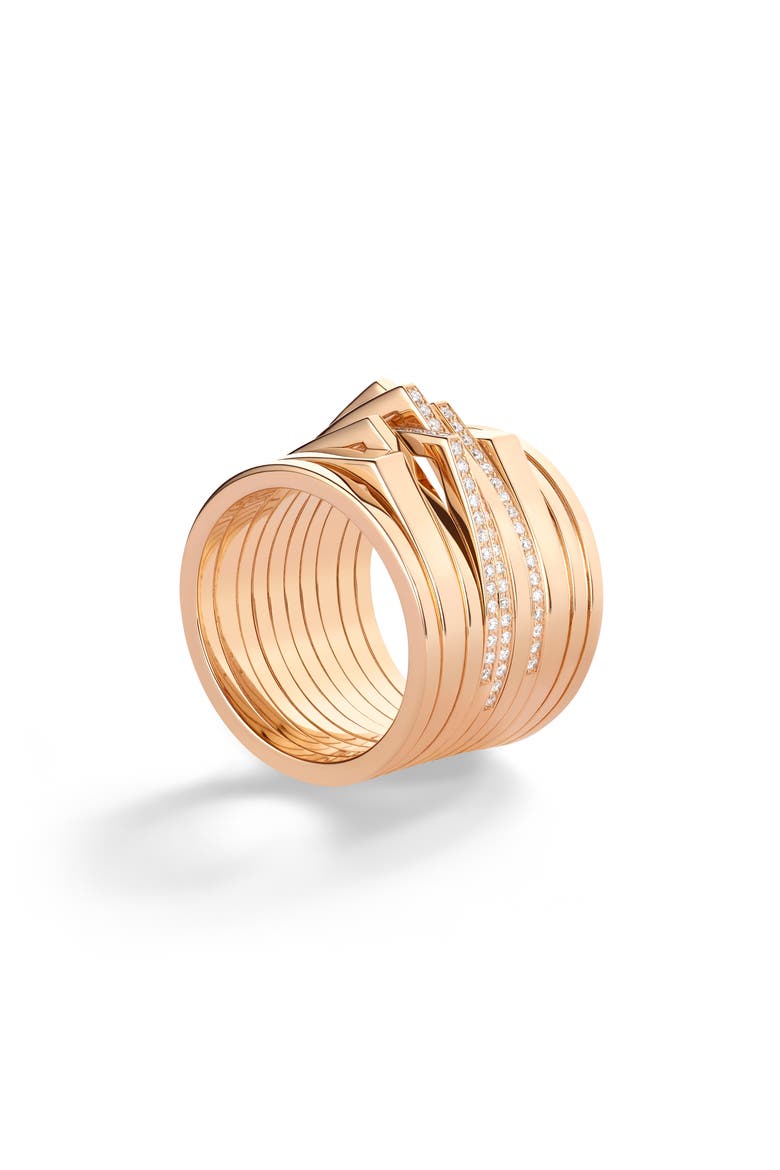 Antifer 10-Row 18K Rose Gold & Diamond Ring, Alternate, color, ROSE GOLD