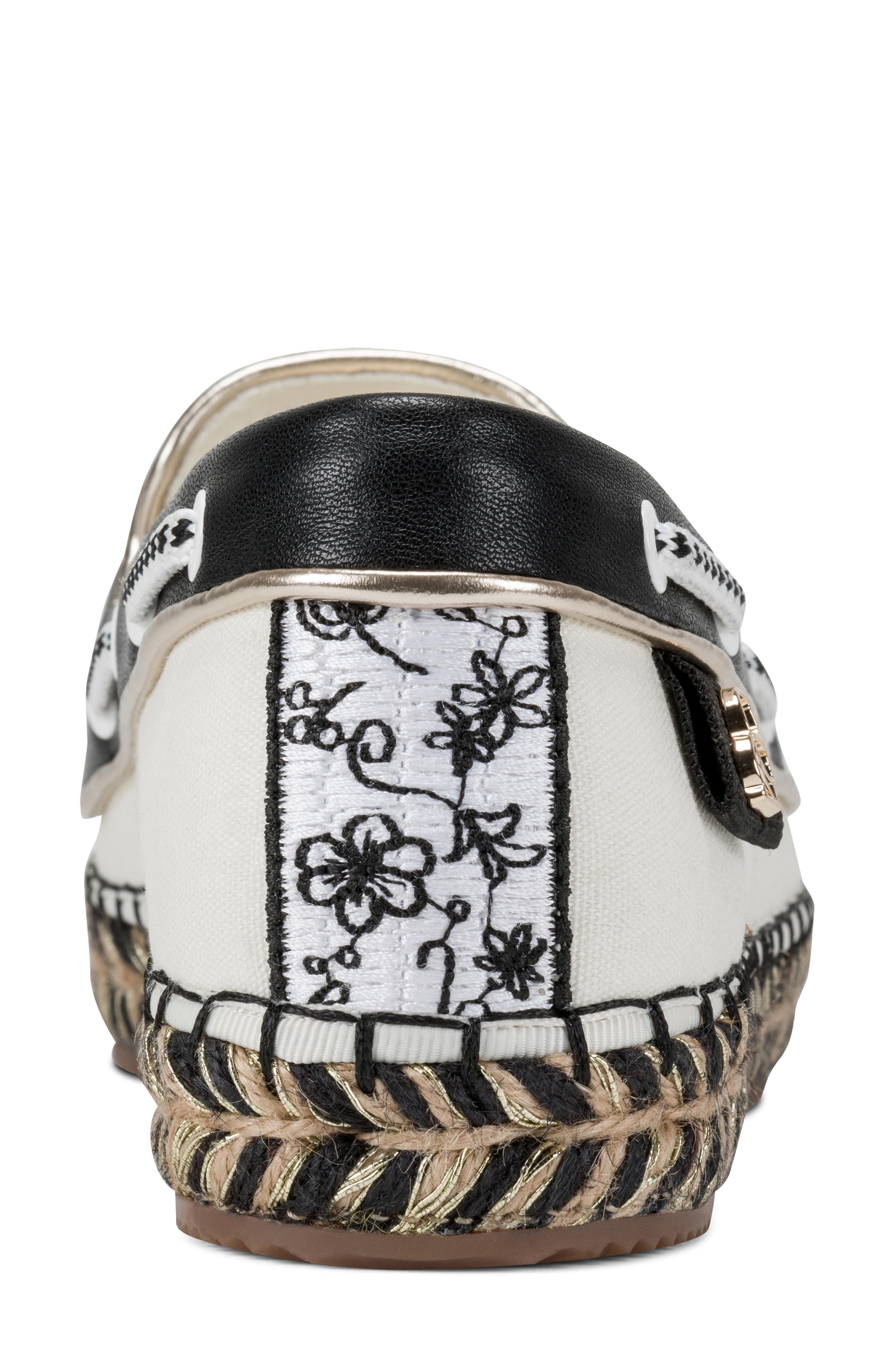 KARL LAGERFELD PARIS Miami Espadrille Boat Shoe, Alternate, color, Bright White/ Black